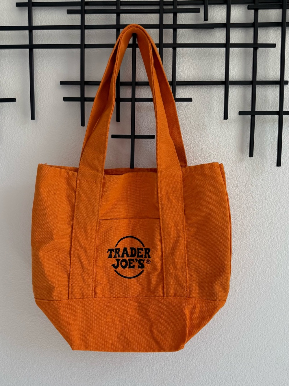 Trader Joe’s Orange Mini Canvas Tote Bag Reusable Grocery Bag